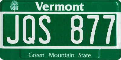 VT license plate JQS877
