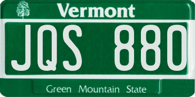 VT license plate JQS880