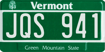 VT license plate JQS941