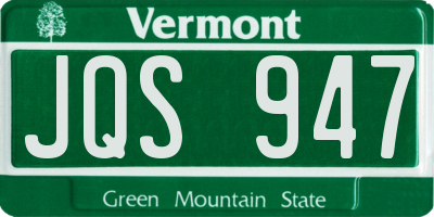 VT license plate JQS947