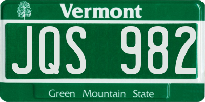 VT license plate JQS982