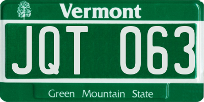 VT license plate JQT063