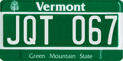 VT license plate JQT067