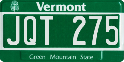 VT license plate JQT275