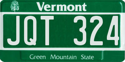 VT license plate JQT324