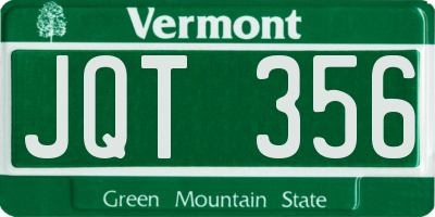 VT license plate JQT356