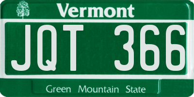 VT license plate JQT366