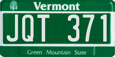 VT license plate JQT371