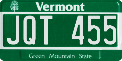 VT license plate JQT455