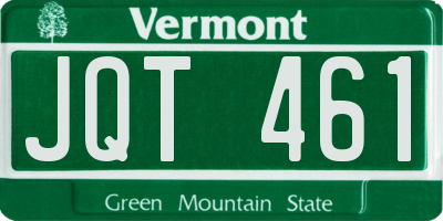 VT license plate JQT461