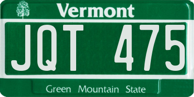VT license plate JQT475