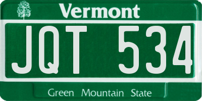 VT license plate JQT534