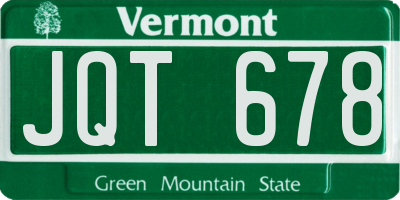 VT license plate JQT678