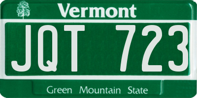 VT license plate JQT723