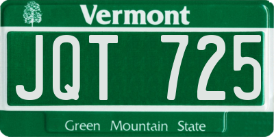 VT license plate JQT725