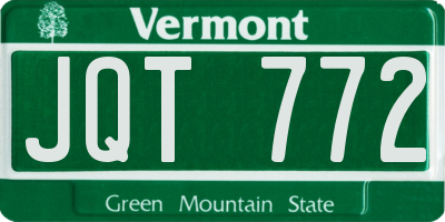 VT license plate JQT772
