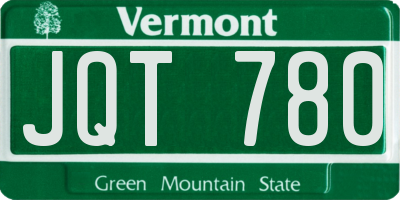 VT license plate JQT780