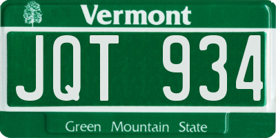VT license plate JQT934
