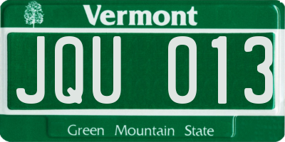 VT license plate JQU013