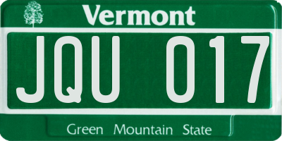 VT license plate JQU017