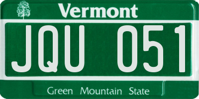 VT license plate JQU051
