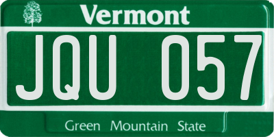 VT license plate JQU057