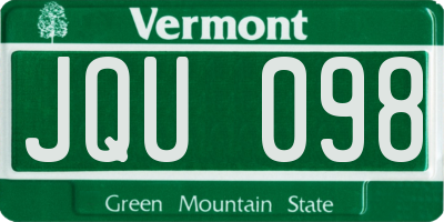 VT license plate JQU098