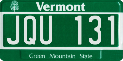 VT license plate JQU131