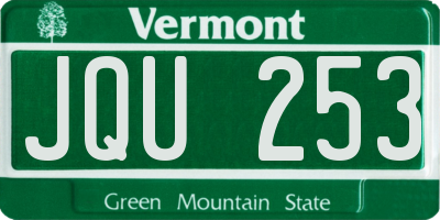 VT license plate JQU253