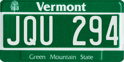 VT license plate JQU294