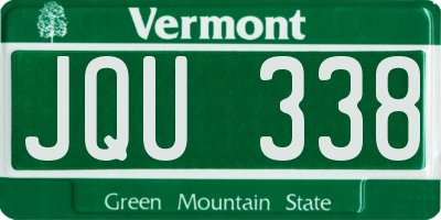 VT license plate JQU338