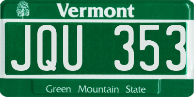 VT license plate JQU353