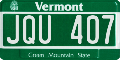 VT license plate JQU407