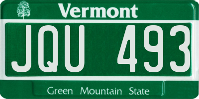 VT license plate JQU493