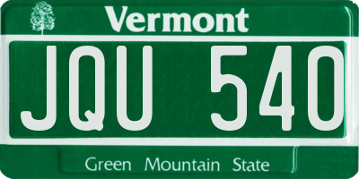 VT license plate JQU540