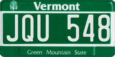 VT license plate JQU548