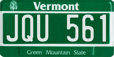 VT license plate JQU561