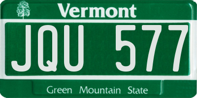 VT license plate JQU577