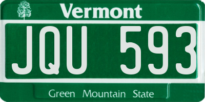 VT license plate JQU593