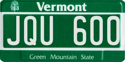 VT license plate JQU600