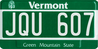 VT license plate JQU607