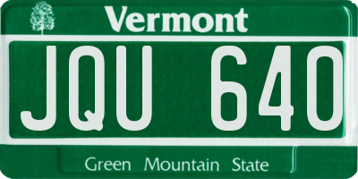VT license plate JQU640