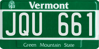 VT license plate JQU661