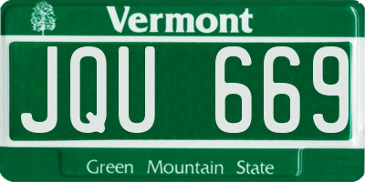 VT license plate JQU669