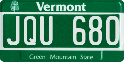 VT license plate JQU680