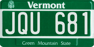 VT license plate JQU681