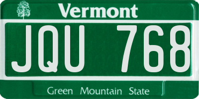 VT license plate JQU768