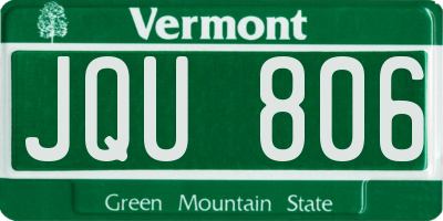 VT license plate JQU806