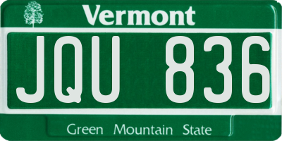 VT license plate JQU836