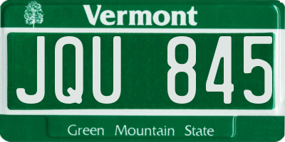 VT license plate JQU845